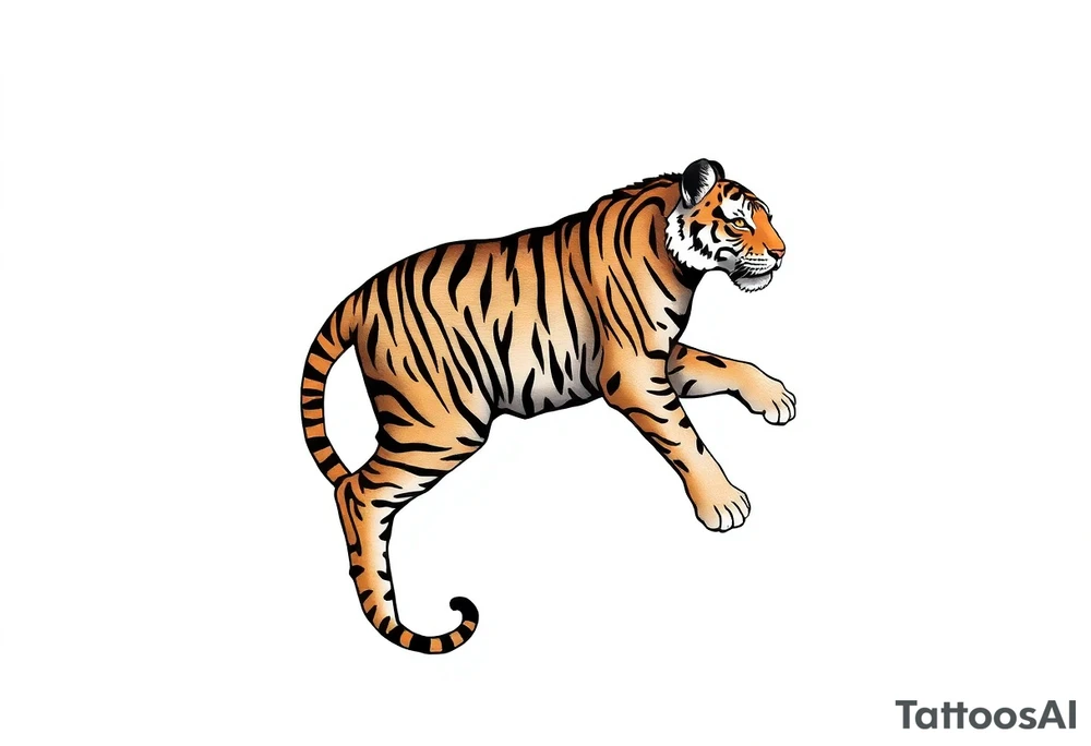 a tiger hide on brush tattoo idea