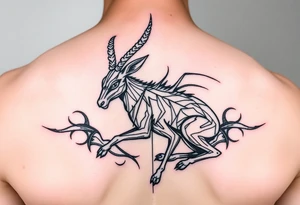 abstract jackelope mythical creature tattoo idea
