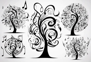 music speaker note tree stave notes tattoo idea