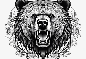 Realistic bear tattoo idea