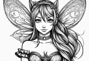 A fairy with a tail inspired by the logo of the show called Fairy Tail tattoo idea