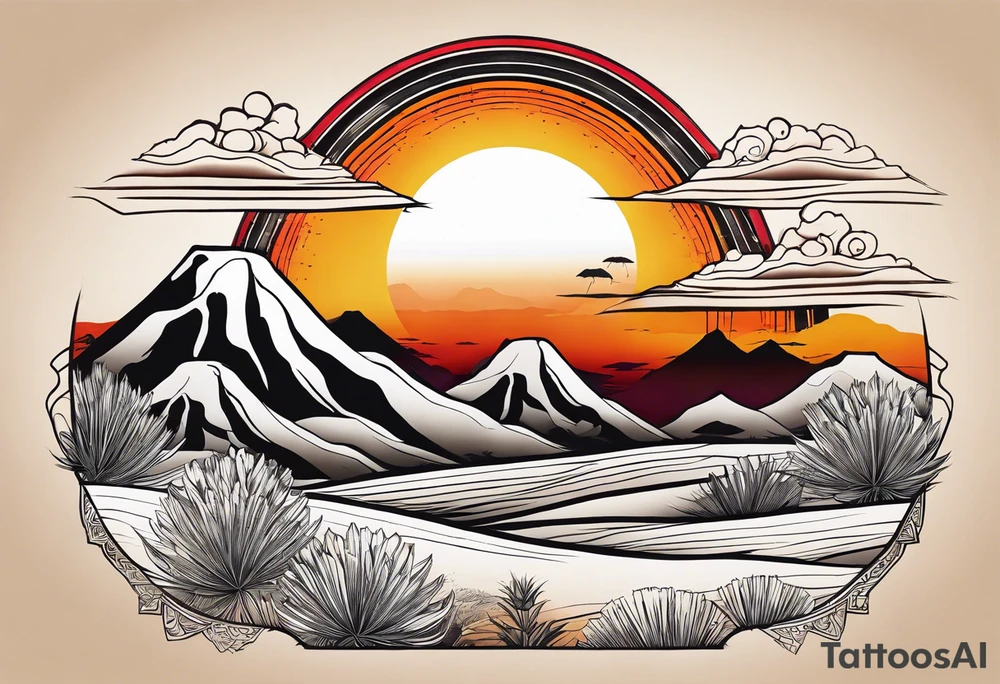 Desert sunset tattoo idea
