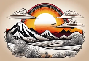 Desert sunset tattoo idea