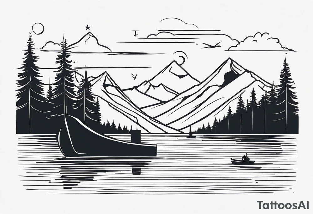 Draw a fine Line from North to South tattoo idea