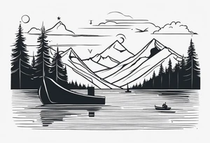 Draw a fine Line from North to South tattoo idea