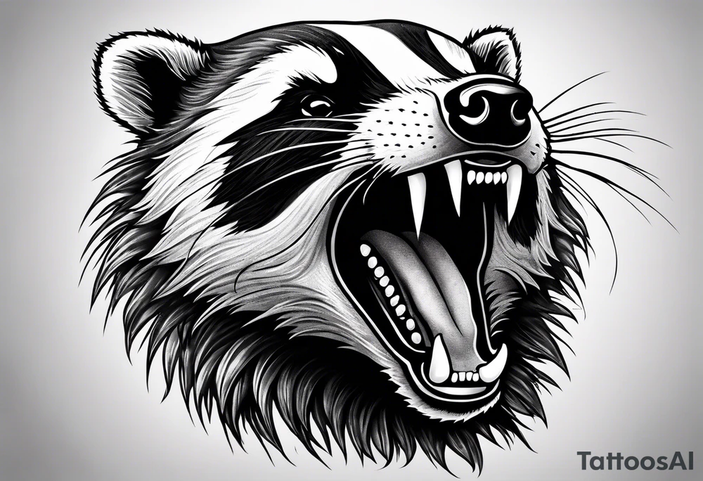 Angry badger tattoo idea