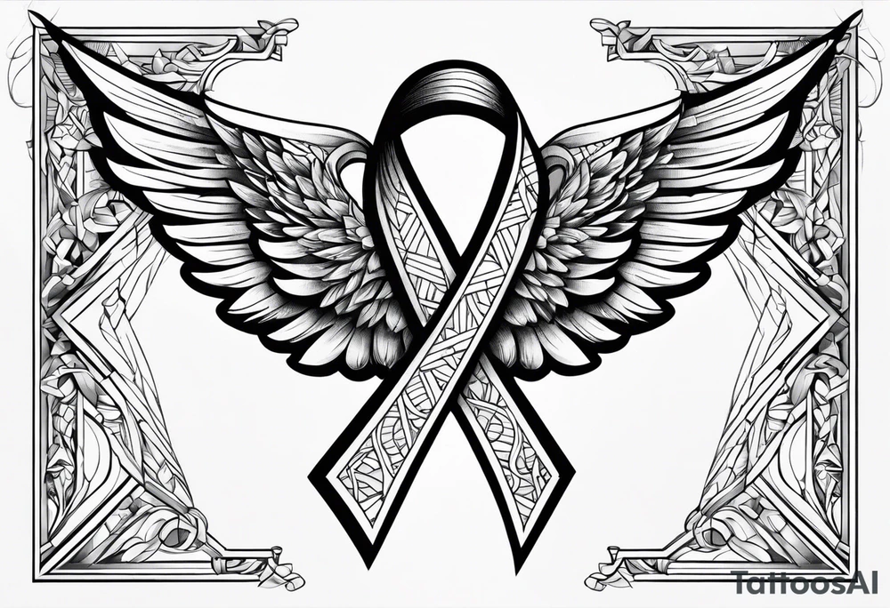 Cancer ribbon, angel, tattoo idea