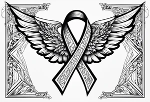 Cancer ribbon, angel, tattoo idea