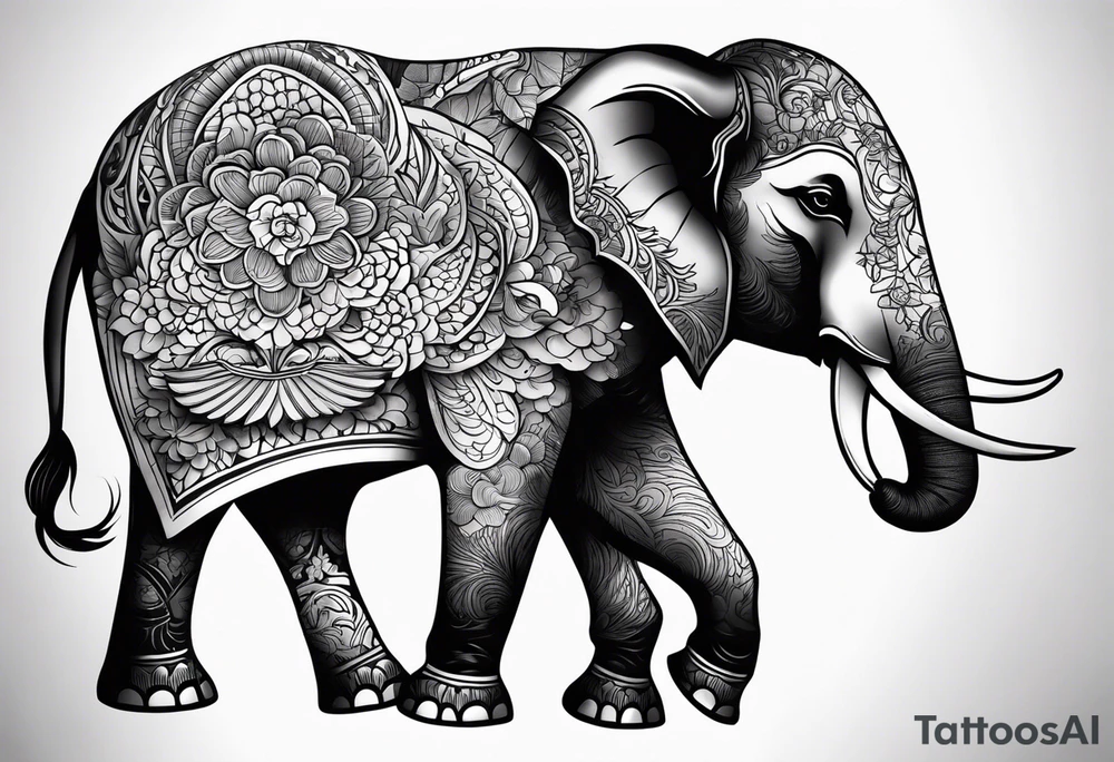 winged elephant tattoo idea