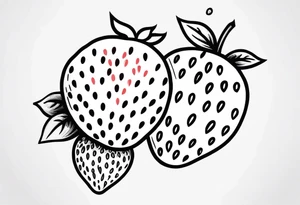 Individual Strawberry tattoo idea