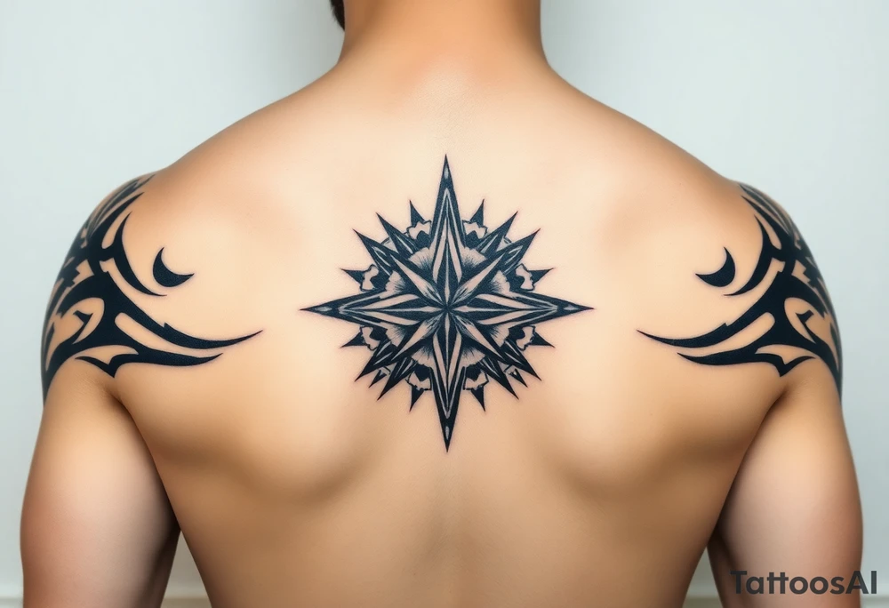 Double layered Compass rose tattoo idea