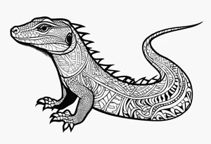 Aboriginal style goanna tattoo idea