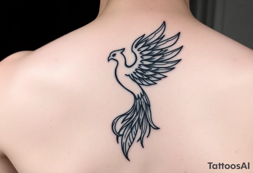 Side arm tattoo with the phoenix rising from the ashes linked with libra sign and based on discipline and the help of God.Geometric and abstract style tattoo idea