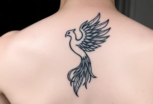 Side arm tattoo with the phoenix rising from the ashes linked with libra sign and based on discipline and the help of God.Geometric and abstract style tattoo idea