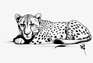 cheetah laying down tattoo idea