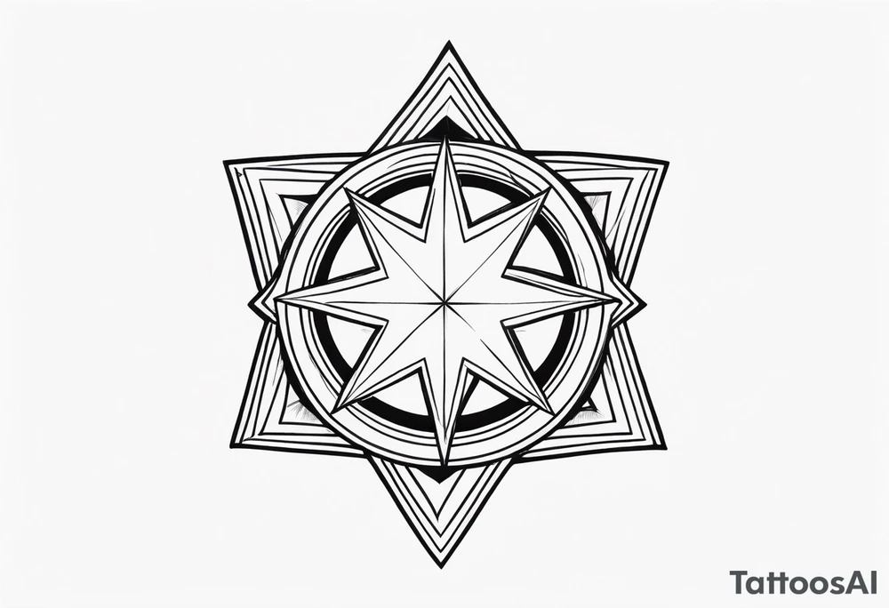 star with border around star tattoo idea