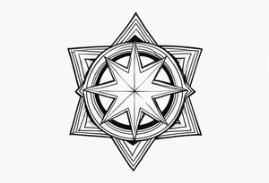 star with border around star tattoo idea