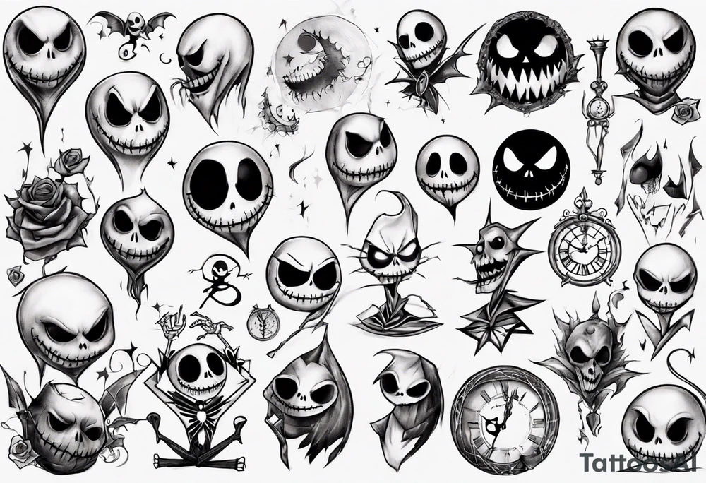 jack skellington and zero tattoo idea