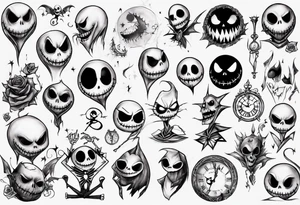 jack skellington and zero tattoo idea