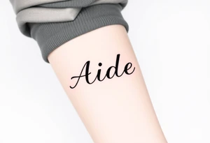 The name Aiden chunky
 and bold font tattoo idea