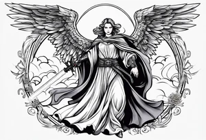 Angel with a lightsaber tattoo idea