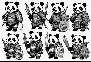 Scottish warrior panda tattoo idea