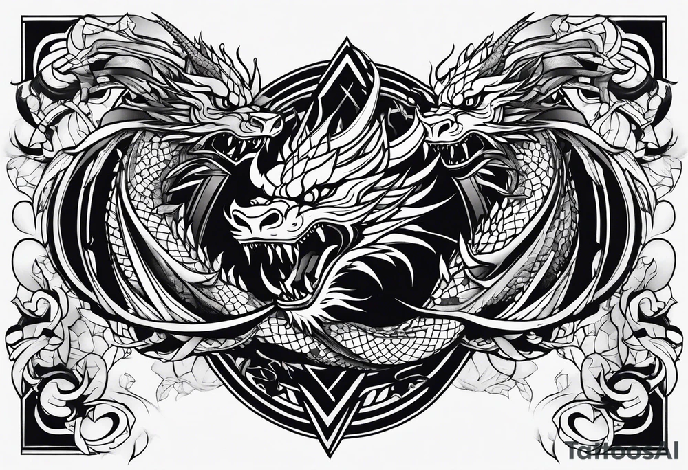 roaring dragons tattoo idea
