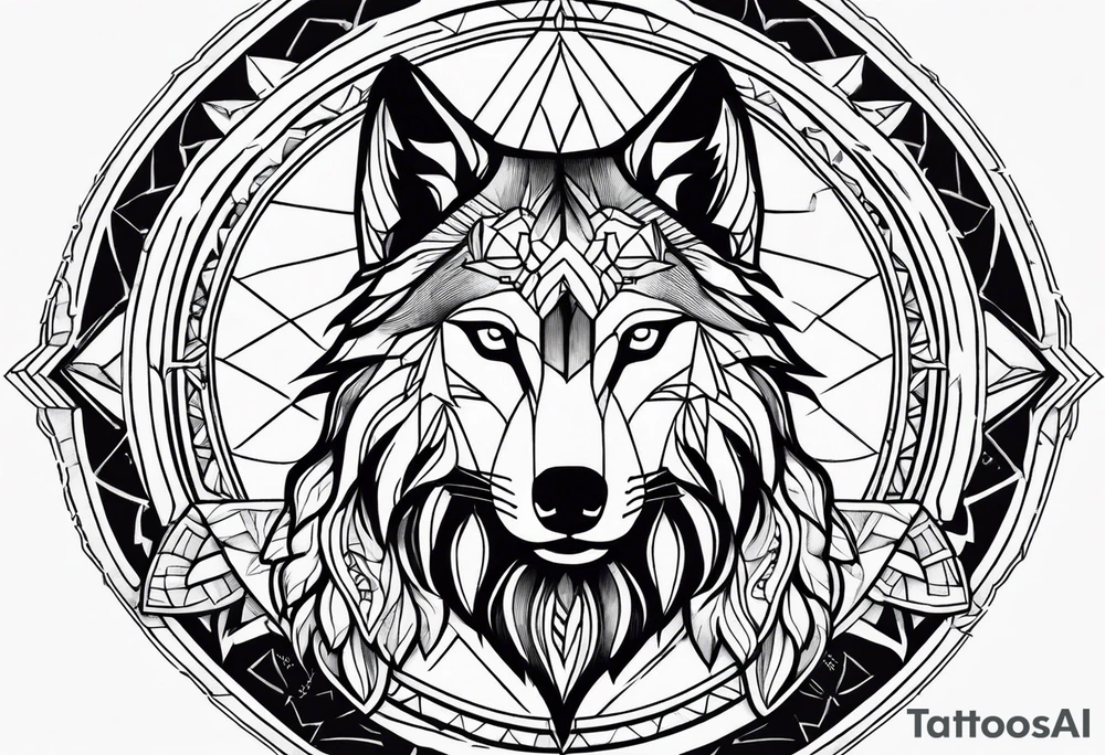 Wolf sun tattoo idea