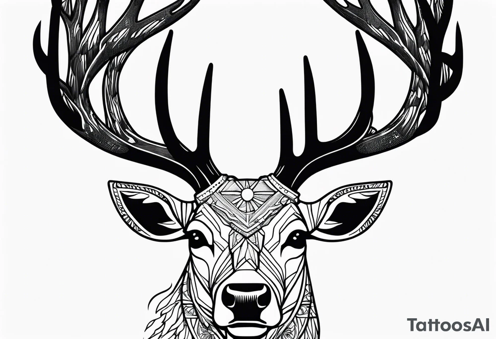 Friday the 13th, deer with antlers tattoo idea