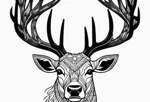 Friday the 13th, deer with antlers tattoo idea