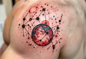 A Set of Constellations That Represent Your Family’s Birth Months (red and black) tattoo idea