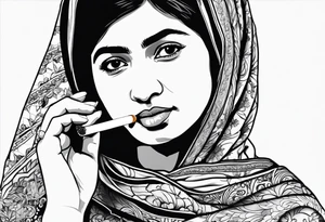 Malala Yousafzai smoking cigarette tattoo idea