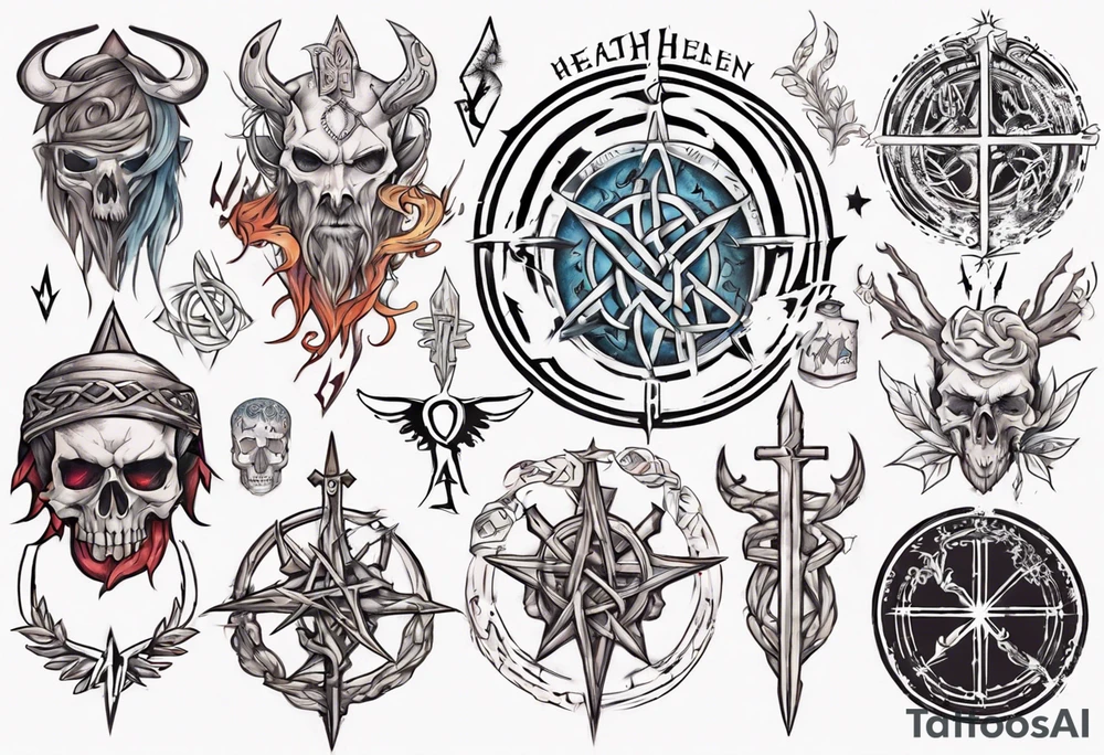 pagan tattoo with heathen writing tattoo idea