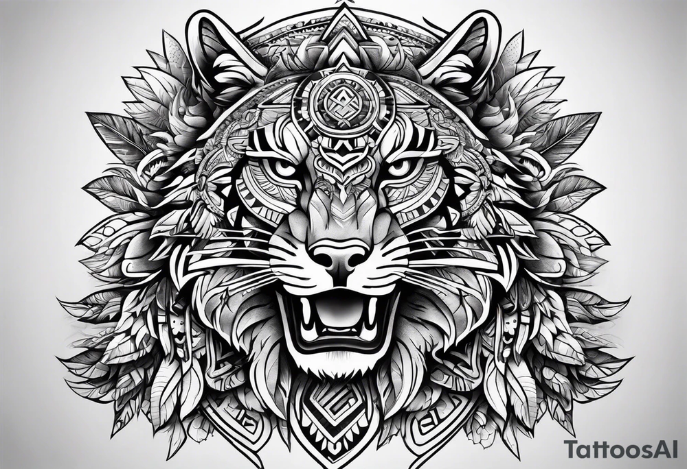 Aztec animal tattoo idea