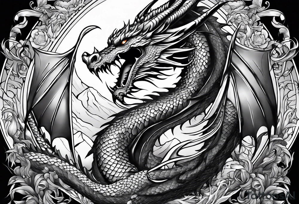 Dragon without wing is wrapped around a sword tattoo idea Dragon without wing is wrapped around a sword tattoo idea