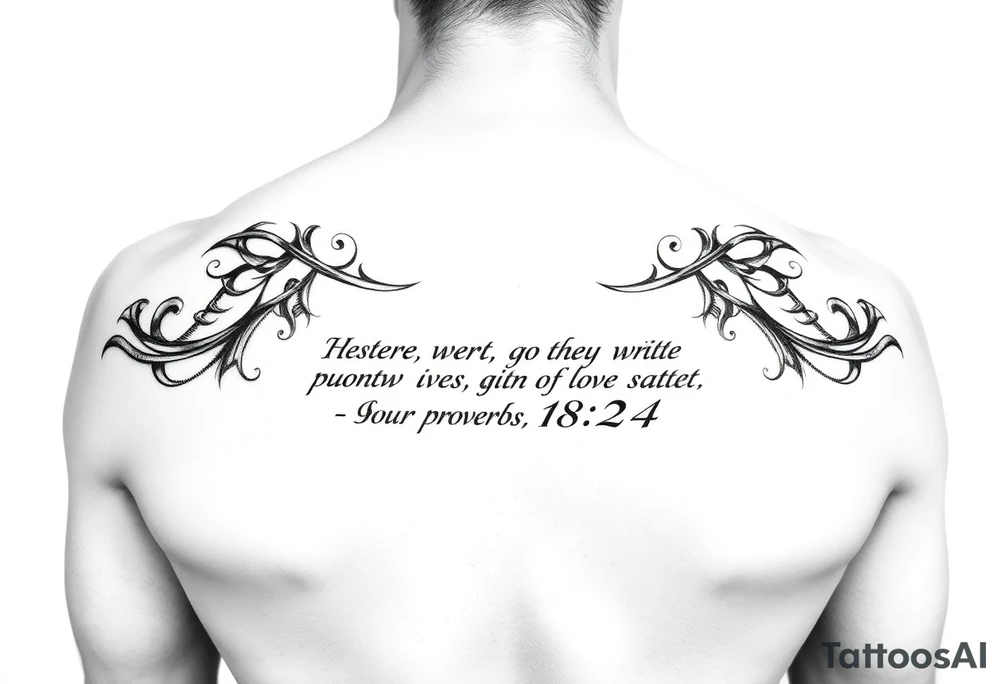 Writing 76 2323 proverbs 18:24 tattoo idea