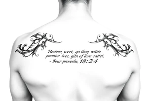Writing 76 2323 proverbs 18:24 tattoo idea