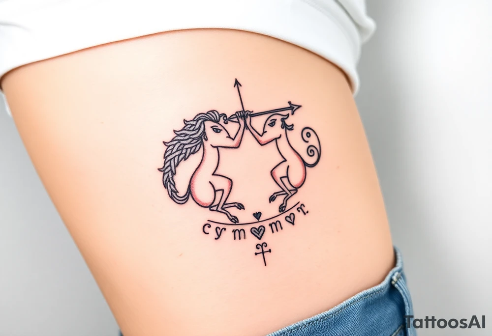 Taurus, Sagittarius, Runes, twin flame, soulmate, witch, Norse tattoo idea