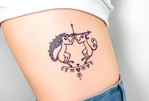 Taurus, Sagittarius, Runes, twin flame, soulmate, witch, Norse tattoo idea