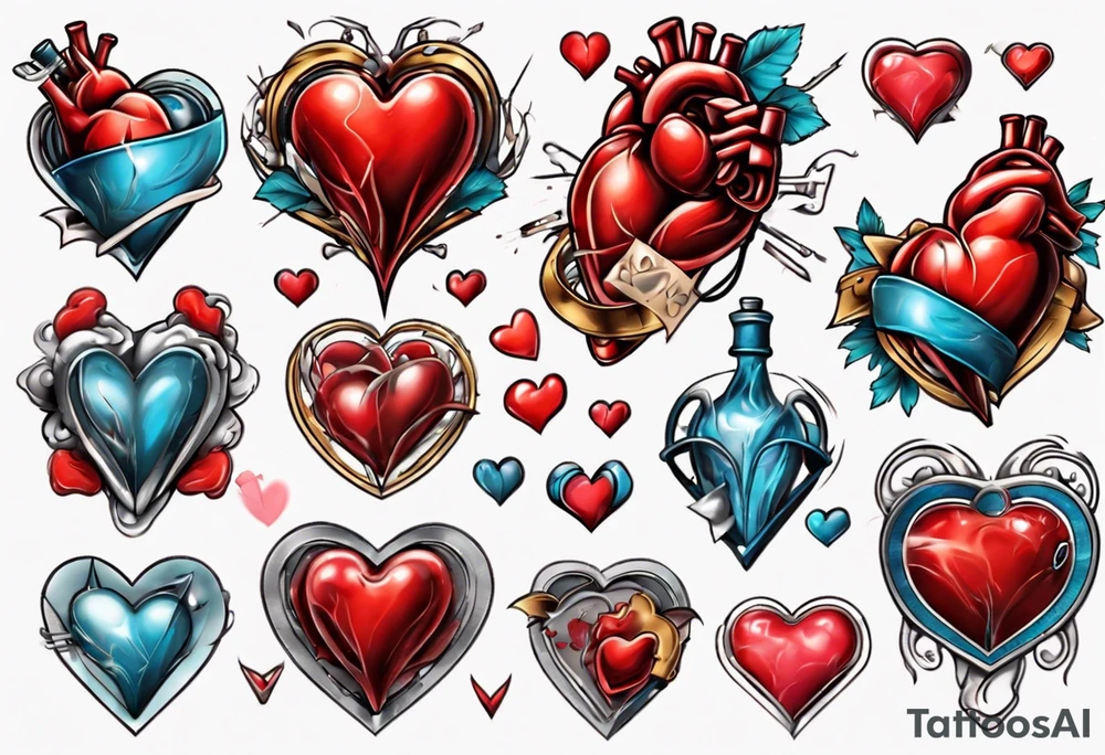 3d heart tattoo idea