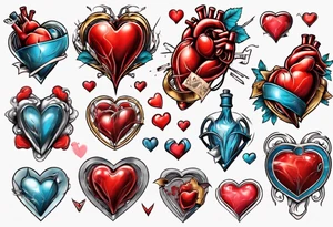 3d heart tattoo idea