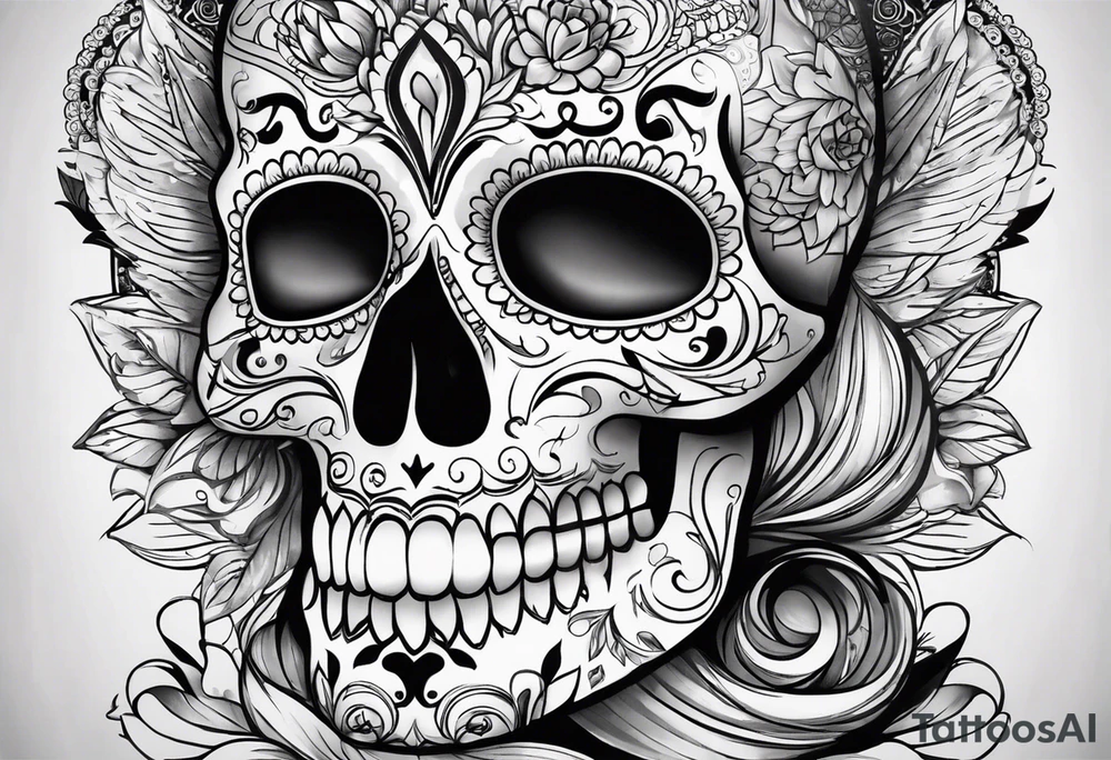 Sugar skull tattoo idea