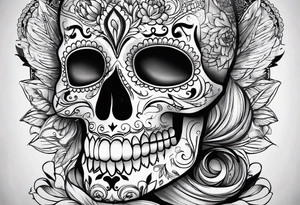 Sugar skull tattoo idea