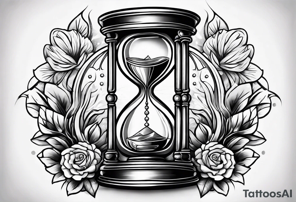American traditional hourglass tattoo idea