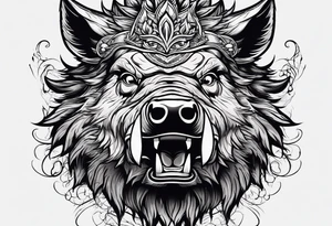 face angry boar tattoo idea