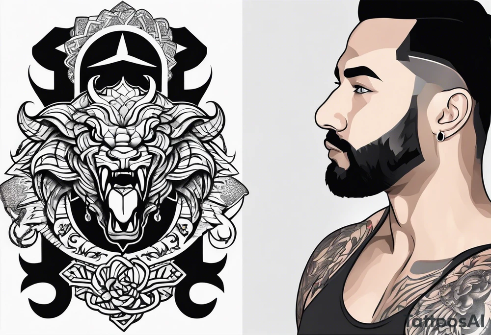 Wrestling and brain and scorpio tattoo idea