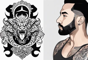 Wrestling and brain and scorpio tattoo idea