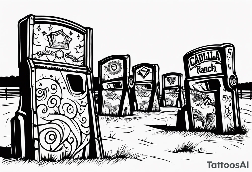 Cadillac ranch dallas tattoo idea