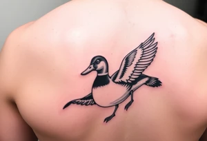 duck hunting tattoo fir outside of forearm with a wood duck and mallard tattoo idea