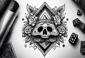 spades and dice and money tattoo idea